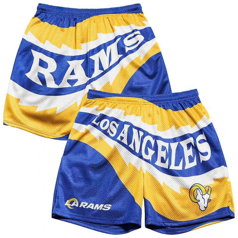 Men's Chalk Line Royal Los Angeles Rams Saw Blade Retro Shorts