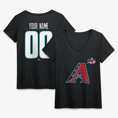 Women's Black Arizona Diamondbacks Celebrating America's 250th Personalized Name & Number V-Neck T-Shirt