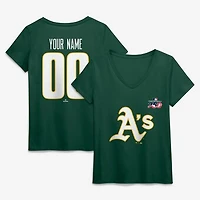 Women's Green Athletics Celebrating America's 250th Personalized Name & Number V-Neck T-Shirt