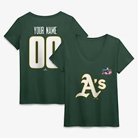 Women's Green Athletics Celebrating America's 250th Personalized Name & Number V-Neck T-Shirt