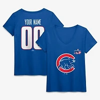 Women's Royal Chicago Cubs Celebrating America's 250th Personalized Name & Number V-Neck T-Shirt