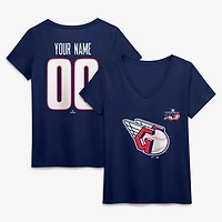 Women's Navy Cleveland Guardians Celebrating America's 250th Personalized Name & Number V-Neck T-Shirt