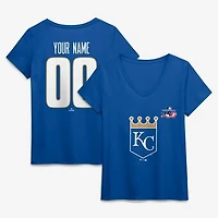 Women's Royal Kansas City Royals Celebrating America's 250th Personalized Name & Number V-Neck T-Shirt