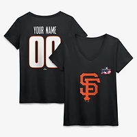 Women's Black San Francisco Giants Celebrating America's 250th Personalized Name & Number V-Neck T-Shirt