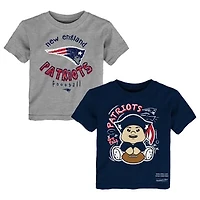 Toddler Mitchell & Ness  Navy/Gray New England Patriots Two-Pack Sketched Up T-Shirt Set