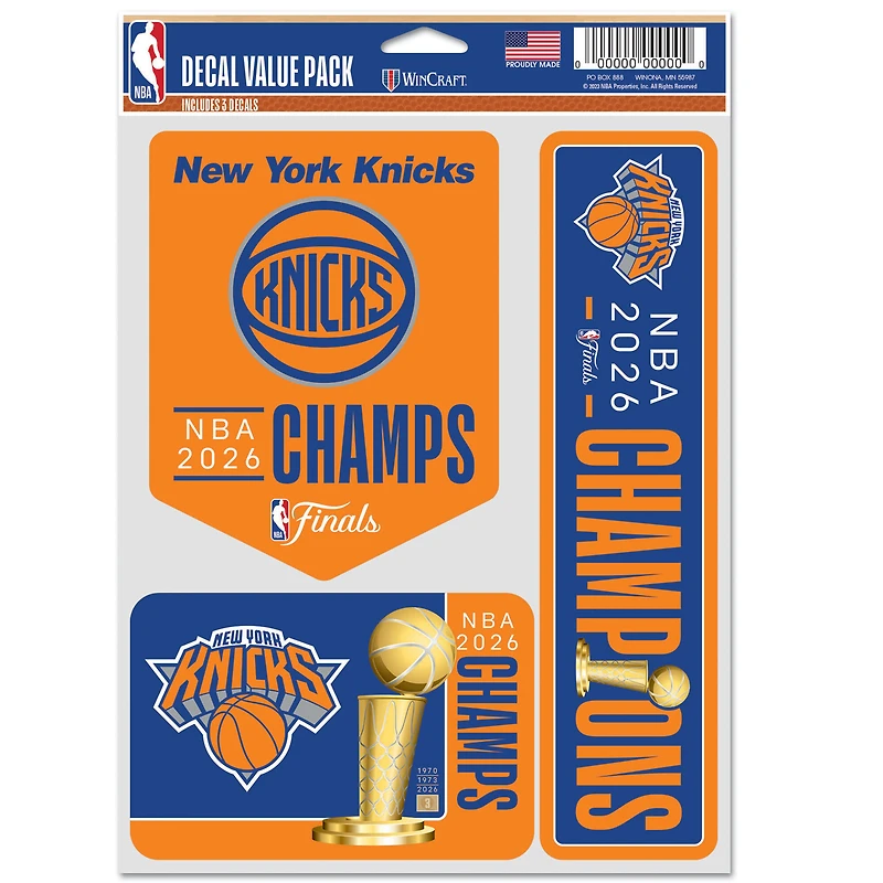 WinCraft New York Knicks 2026 NBA Finals Champions Three-Pack Fan Decal Set