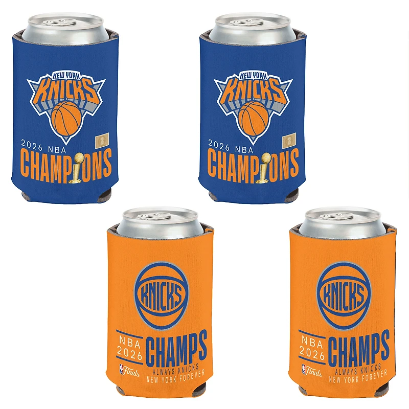 WinCraft New York Knicks Three-Time NBA Finals Champions Slim & 12oz. Can Cooler 4-Pack Set