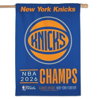 WinCraft New York Knicks 2026 NBA Finals Champions Double-Sided 28" x 40" Vertical Banner