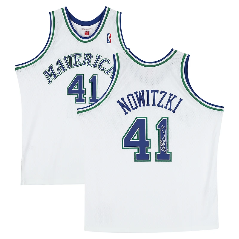 Dirk Nowitzki Dallas Mavericks Autographed Mitchell & Ness White 1998 Authentic Jersey