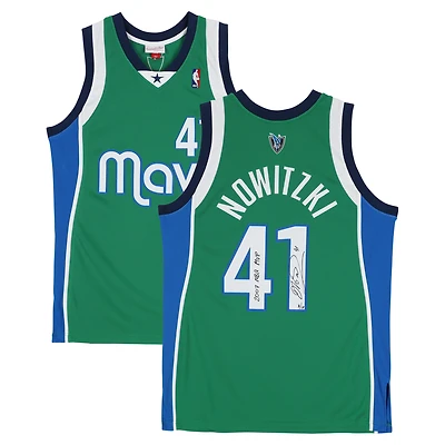 Dirk Nowitzki Dallas Mavericks Autographed Green Mitchell & Ness 2004 Authentic Jersey with "2007 MVP" Inscription - Limited Edition of 10