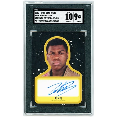 John Boyega Autographed 2017 Topps Star Wars: Journey To The Last Jedi Gold #A-JB #10/10 SGC Authenticated 9/10 Card