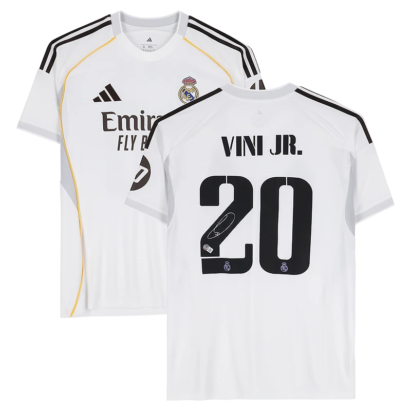 Vinícius Júnior Real Madrid Autographed White adidas 2025-26 Home Jersey