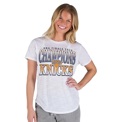 Women's Concepts Sport White New York Knicks 2026 NBA Finals Champions Infuse Knit Top