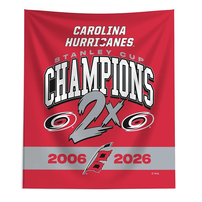 The Northwest Group Carolina Hurricanes Two-Time Stanley Cup Champions 50" x 60" Wall Hanging