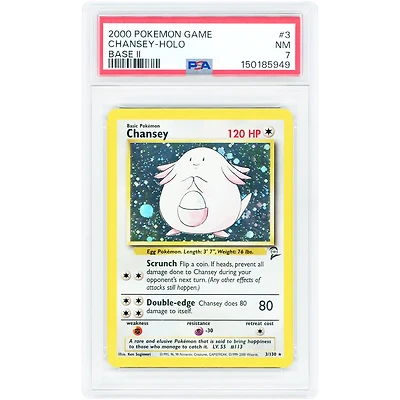 Chansey 2000 Pokemon Base Set 2 Holo Rare #3 PSA Authenticated 7 Card