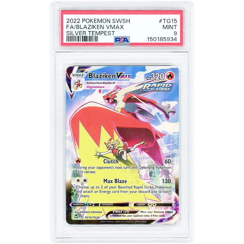 Blaziken VMAX 2022 Pokemon Silver Tempest Trainer Gallery Ultra Rare #TG15 PSA Authenticated 9 Card