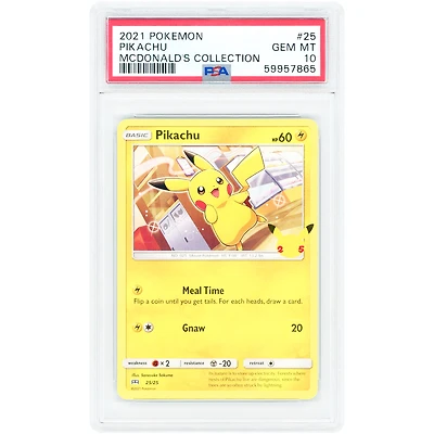 Pikachu 2021 Pokemon McDonald's 25th Anniversary Promo #25 PSA Authenticated 10 Card
