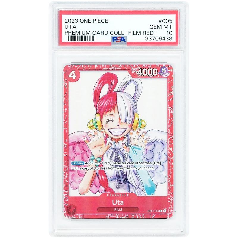 Uta 2023 One Piece Promo Premium Card Collection Film Red Edition #OP01-005 PSA Authenticated 10 Card