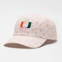 LoveShackFancy Women's White Miami Hurricanes Floral Adjustable Hat