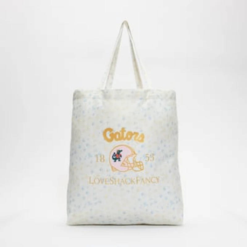 LoveShackFancy Women's White Florida Gators Canvas Tote Bag