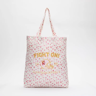 LoveShackFancy Women's White USC Trojans Canvas Tote Bag