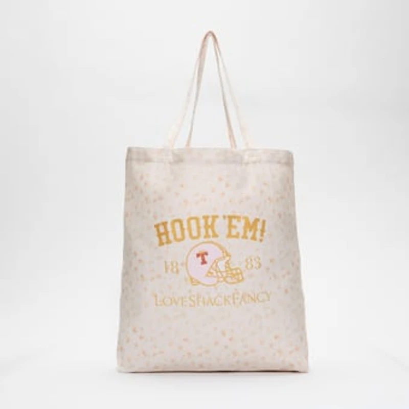 LoveShackFancy Women's White Texas Longhorns Canvas Tote Bag