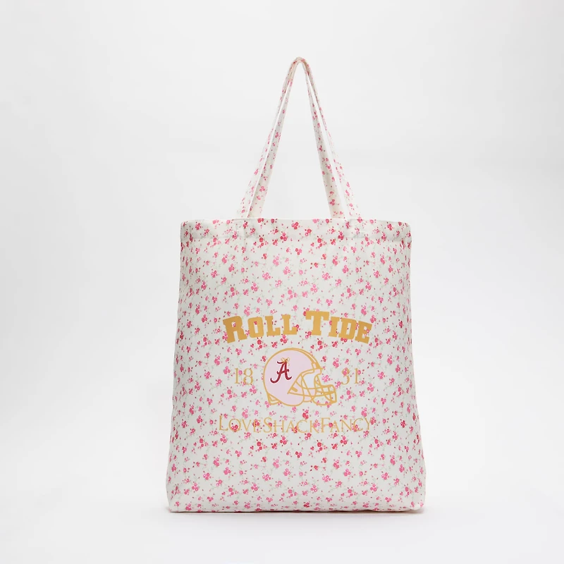 LoveShackFancy Women's White Alabama Crimson Tide Canvas Tote Bag