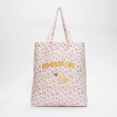 LoveShackFancy Women's White Wisconsin Badgers Canvas Tote Bag