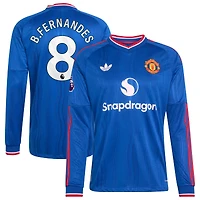 Men's adidas Bruno Fernandes Royal Manchester United 2026/27 Away On-Field Authentic Long Sleeve Jersey