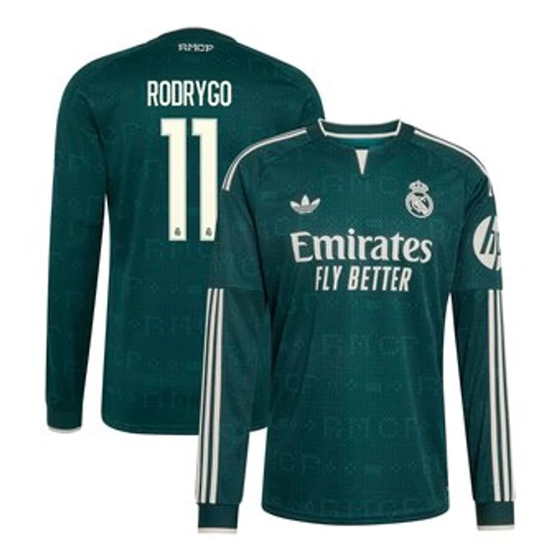 Men's adidas Rodrygo Green Real Madrid 2026/27 Away Replica Long Sleeve Jersey