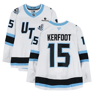 Alexander Kerfoot Utah Mammoth Game-Used #15 White Jersey Worn During Round One of the 2026 Stanley Cup Playoffs vs. Vegas Golden Knights