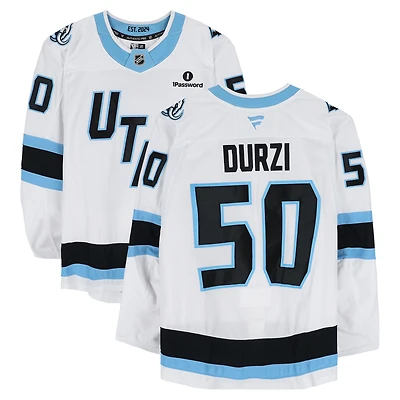 Sean Durzi Utah Mammoth Game-Used #50 White Jersey Worn During Round One of the 2026 Stanley Cup Playoffs vs. Vegas Golden Knights