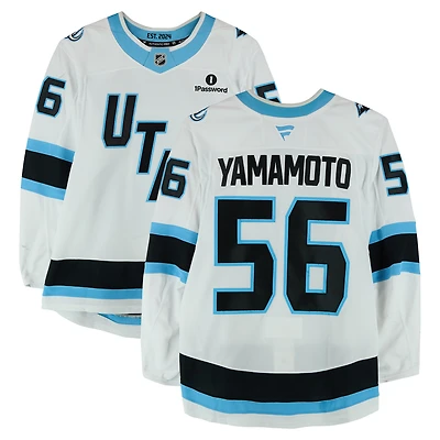 Kailer Yamamoto Utah Mammoth Game-Used #56 White Jersey Worn During Round One of the 2026 Stanley Cup Playoffs vs. Vegas Golden Knights