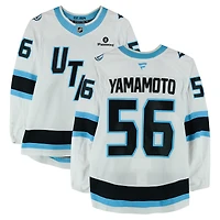 Kailer Yamamoto Utah Mammoth Game-Used #56 White Jersey Worn During Round One of the 2026 Stanley Cup Playoffs vs. Vegas Golden Knights