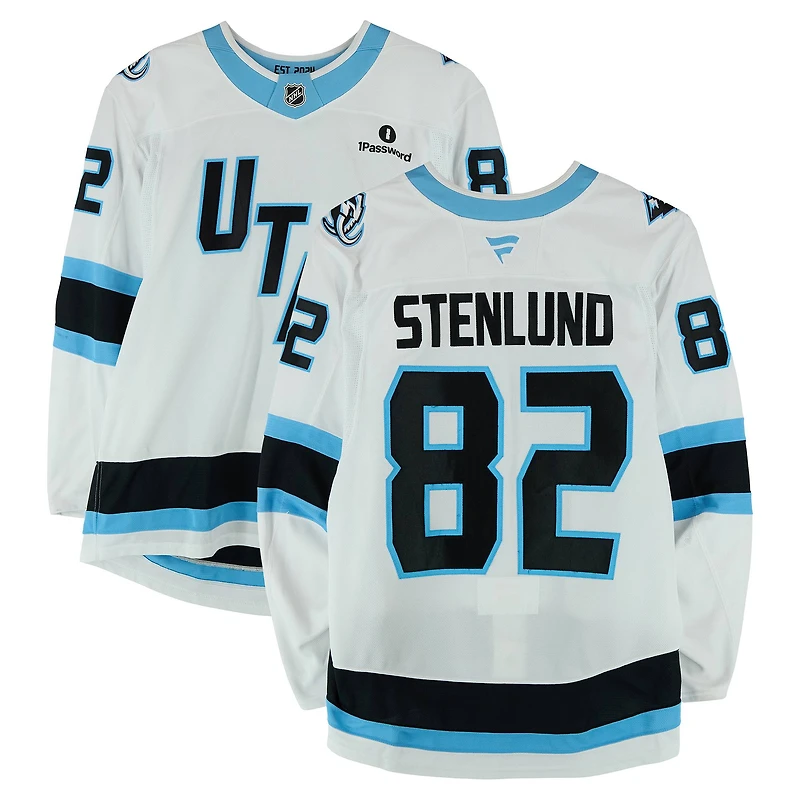Kevin Stenlund Utah Mammoth Game-Used #82 White Jersey Worn During Round One of the 2026 Stanley Cup Playoffs vs. Vegas Golden Knights