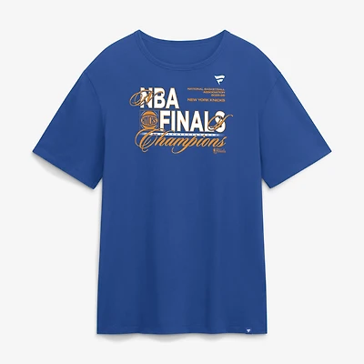 Men's Blue New York Knicks 2026 NBA Finals Champions Celebration T-Shirt