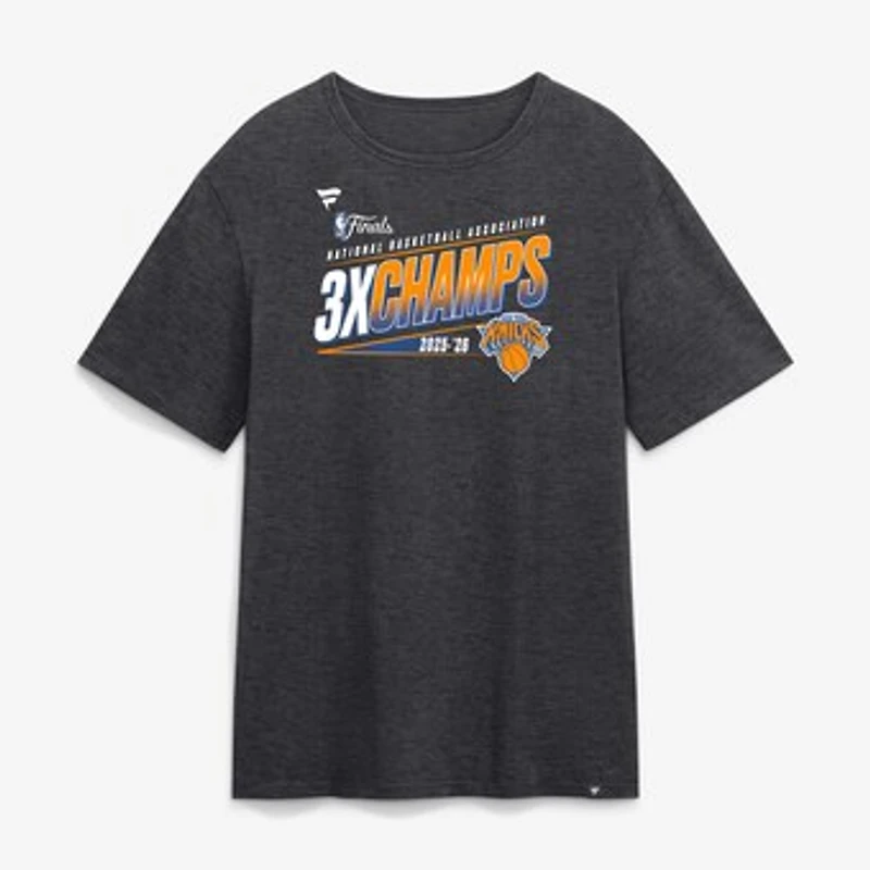 Men's Charcoal New York Knicks Three-Time NBA Finals Champions T-Shirt