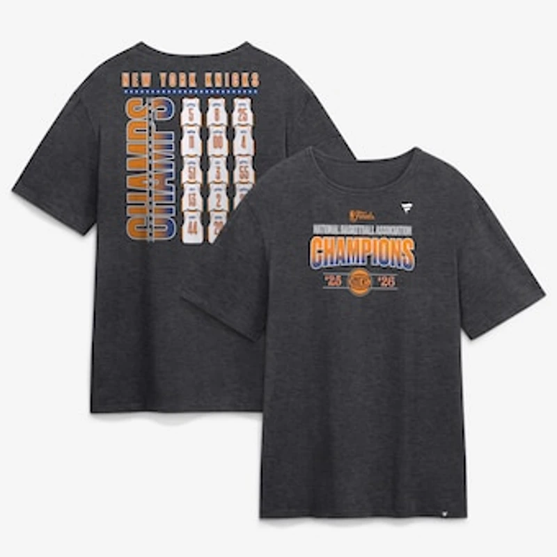 Men's Charcoal New York Knicks 2026 NBA Finals Champions Roster T-Shirt