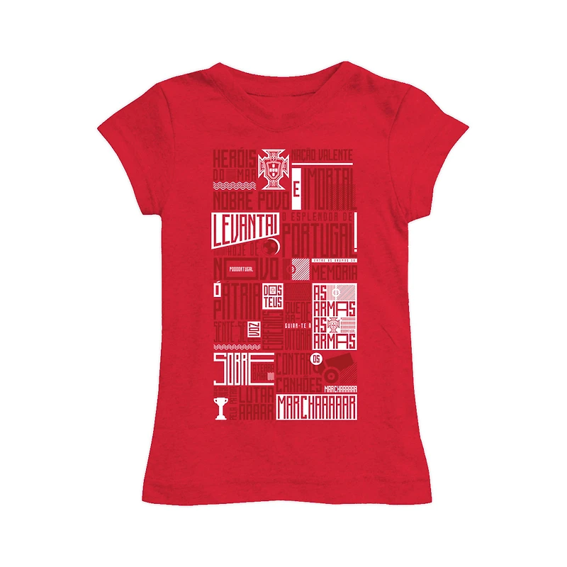 Girls Toddler Vive La Fete Red Portugal National Team  Graphic Fitted T-Shirt