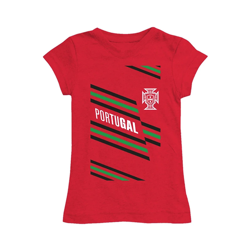 Girls Toddler Vive La Fete Red Portugal National Team Stripes & Logo Fitted T-Shirt