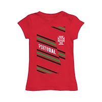 Girls Toddler Vive La Fete Red Portugal National Team Stripes & Logo Fitted T-Shirt