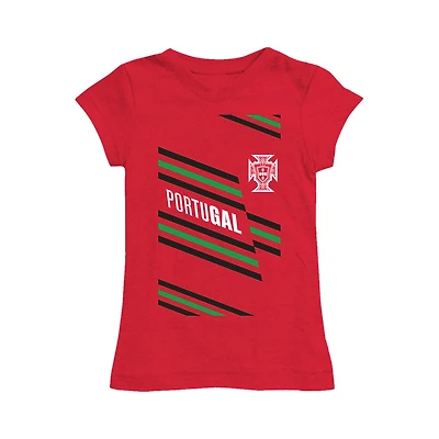 Girls Toddler Vive La Fete Red Portugal National Team Stripes & Logo Fitted T-Shirt