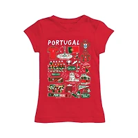 Girls Toddler Vive La Fete Red Portugal National Team Impressions Artwork Fitted T-Shirt