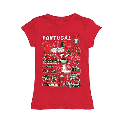 Girls Toddler Vive La Fete Red Portugal National Team Impressions Artwork Fitted T-Shirt