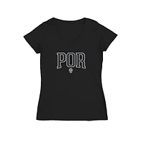 Women's Vive La Fete Black Portugal National Team POR Logo V-Neck Fitted T-Shirt