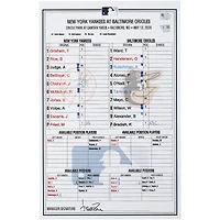 New York Yankees Game-Used Lineup Card vs. Baltimore Orioles on May 13, 2026