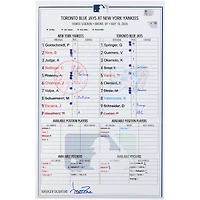 New York Yankees Game-Used Lineup Card vs. Toronto Blue Jays on May 18, 2026