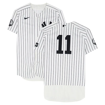 Anthony Volpe New York Yankees Game-Used #11 White Nike Pinstripe Jersey vs. Toronto Blue Jays on May 18, 2026
