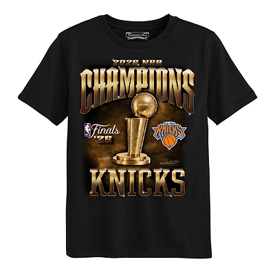 Preschool Mitchell & Ness Black New York Knicks 2026 NBA Finals Champions T-Shirt