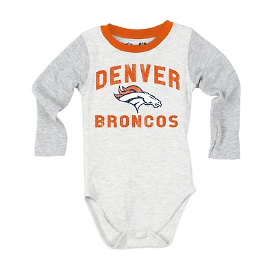 Infant Wes & Willy  Heather Gray Denver Broncos Jie Jie Hopper Long Sleeve Bodysuit & Pants Set
